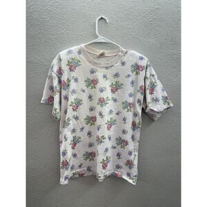 Victoria Sport Womens Shirt Size Small Pink Floral Short Sleeve Y2K